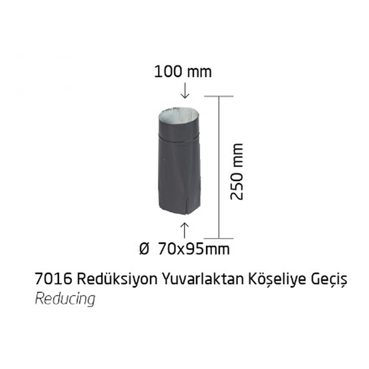 7016 Redüksiyon Yuvarlaktan Köşeliye Geçiş