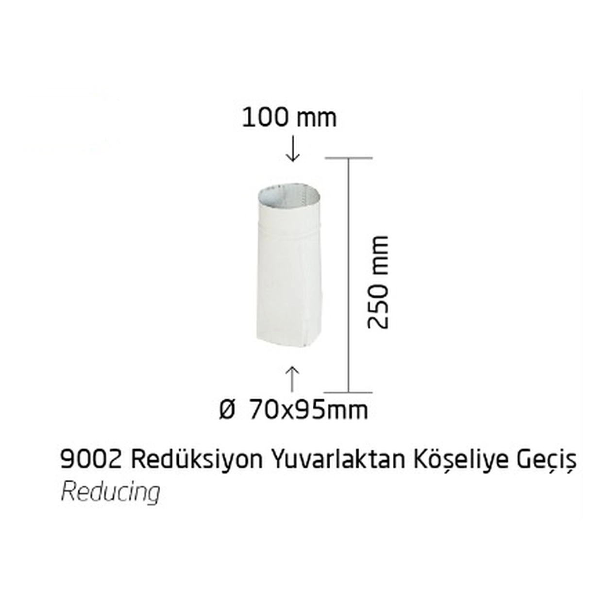 9002 Redüksiyon Yuvarlaktan Köşeliye Geçiş