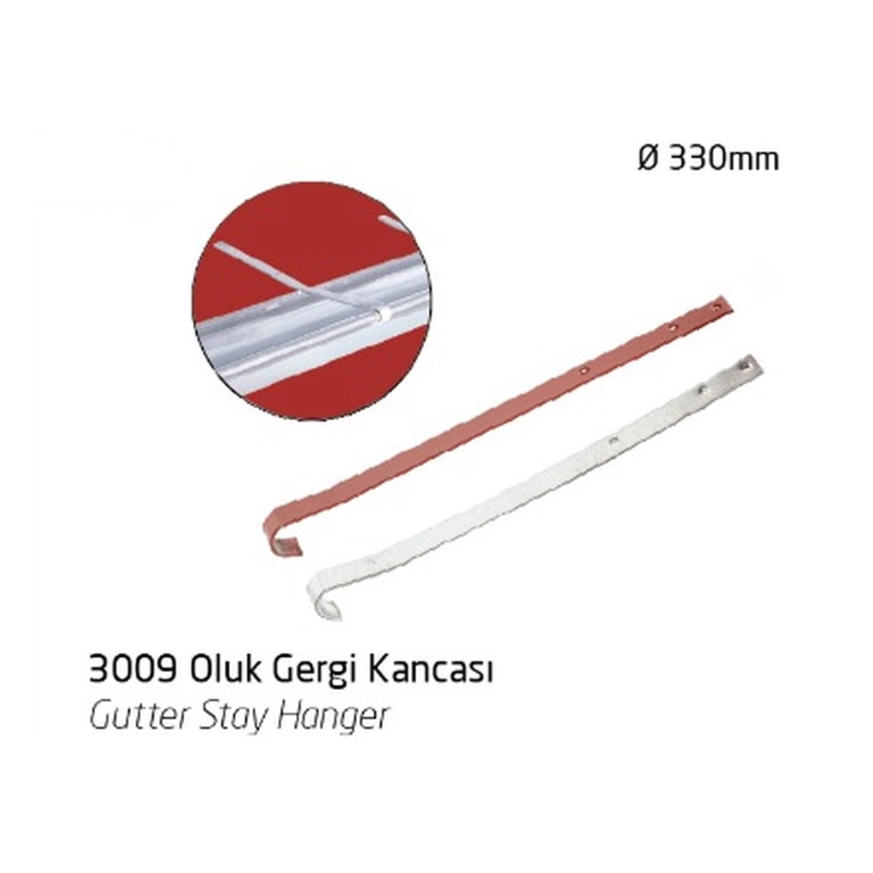 3009 Yuvarlak Oluk Üst Gergi Kancası 