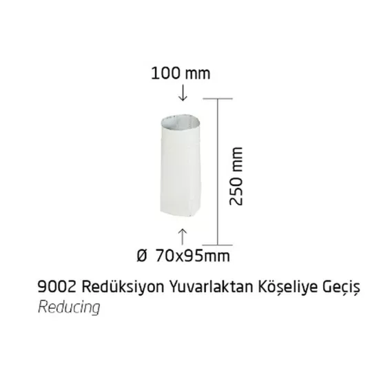 9002 Redüksiyon Yuvarlaktan Köşeliye Geçiş
