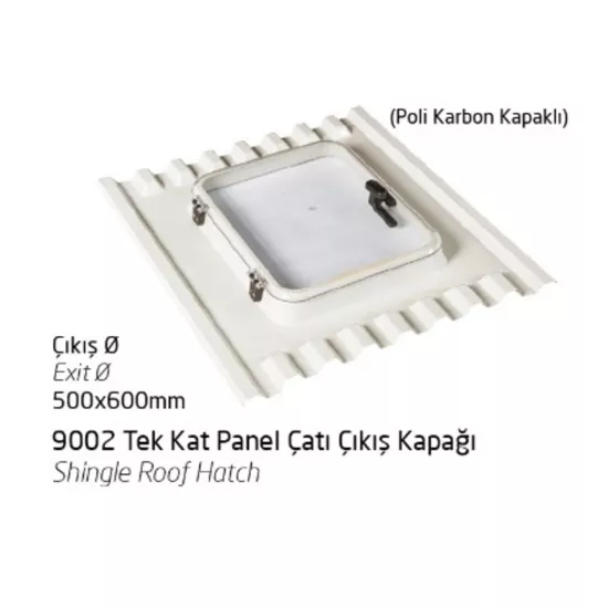 9002 Tek Kat Panel Çatı Çıkış Kapağı, Polikarbon Kapaklı